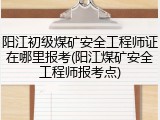 阳江初级煤矿安全工程师证在哪里报考(阳江煤矿安全工程师报考点)