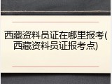 西藏资料员证在哪里报考(西藏资料员证报考点)