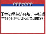 玉林初级经济师培训学校哪里好(玉林经济师培训推荐)