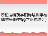呼和浩特药学职称培训学校哪里好(呼市药学职称培训)
