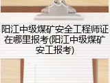 阳江中级煤矿安全工程师证在哪里报考(阳江中级煤矿安工报考)