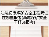 汕尾初级煤矿安全工程师证在哪里报考(汕尾煤矿安全工程师报考)