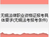 无锡法律职业资格证报考具体要求(无锡法考报考条件)
