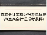 宜宾会计实操证报考具体要求(宜宾会计证报考条件)