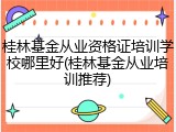 桂林基金从业资格证培训学校哪里好(桂林基金从业培训推荐)