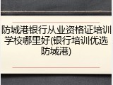防城港银行从业资格证培训学校哪里好(银行培训优选防城港)
