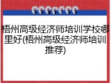 梧州高级经济师培训学校哪里好(梧州高级经济师培训推荐)