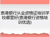 贵港银行从业资格证培训学校哪里好(贵港银行资格培训优选)