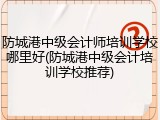 防城港中级会计师培训学校哪里好(防城港中级会计培训学校推荐)
