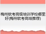 梅州软考高级培训学校哪里好(梅州软考高培推荐)