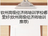 钦州高级经济师培训学校哪里好(钦州高级经济师培训推荐)
