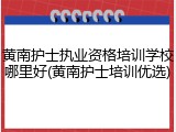 黄南护士执业资格培训学校哪里好(黄南护士培训优选)