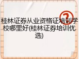 桂林证券从业资格证培训学校哪里好(桂林证券培训优选)