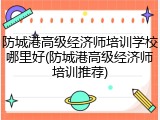 防城港高级经济师培训学校哪里好(防城港高级经济师培训推荐)
