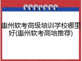 惠州软考高级培训学校哪里好(惠州软考高培推荐)