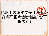 池州中级煤矿安全工程师证在哪里报考(池州煤矿安工报考点)
