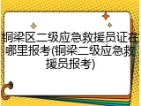 铜梁区二级应急救援员证在哪里报考(铜梁二级应急救援员报考)