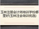 玉林注册会计师培训学校哪里好(玉林注会培训优选)