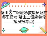 璧山区二级应急救援员证在哪里报考(璧山二级应急救援员报考点)