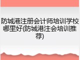 防城港注册会计师培训学校哪里好(防城港注会培训推荐)