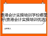 贵港会计实操培训学校哪里好(贵港会计实操培训优选)