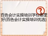 百色会计实操培训学校哪里好(百色会计实操培训优选)