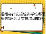 梧州会计实操培训学校哪里好(梧州会计实操培训推荐)
