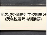 茂名税务师培训学校哪里好(茂名税务师培训推荐)