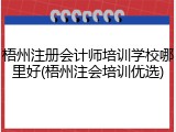 梧州注册会计师培训学校哪里好(梧州注会培训优选)