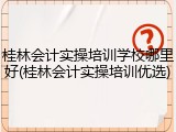 桂林会计实操培训学校哪里好(桂林会计实操培训优选)