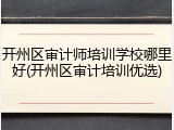 开州区审计师培训学校哪里好(开州区审计培训优选)