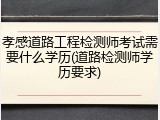 孝感道路工程检测师考试需要什么学历(道路检测师学历要求)