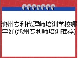 池州专利代理师培训学校哪里好(池州专利师培训推荐)