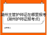 湖州主管护师证在哪里报考(湖州护师证报考点)