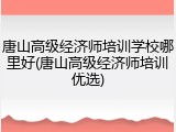唐山高级经济师培训学校哪里好(唐山高级经济师培训优选)