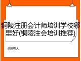 铜陵注册会计师培训学校哪里好(铜陵注会培训推荐)