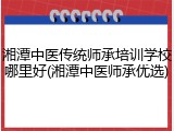 湘潭中医传统师承培训学校哪里好(湘潭中医师承优选)