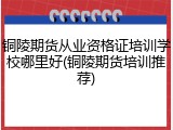 铜陵期货从业资格证培训学校哪里好(铜陵期货培训推荐)