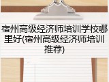 宿州高级经济师培训学校哪里好(宿州高级经济师培训推荐)