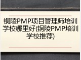 铜陵PMP项目管理师培训学校哪里好(铜陵PMP培训学校推荐)