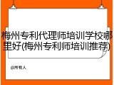 梅州专利代理师培训学校哪里好(梅州专利师培训推荐)