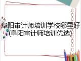 阜阳审计师培训学校哪里好(阜阳审计师培训优选)