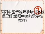 岳阳中医传统师承培训学校哪里好(岳阳中医师承学校推荐)