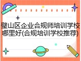 璧山区企业合规师培训学校哪里好(合规培训学校推荐)