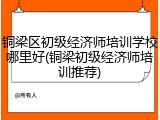 铜梁区初级经济师培训学校哪里好(铜梁初级经济师培训推荐)