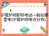 宁夏护师职称考试一般在哪里考(宁夏护师考点分布)