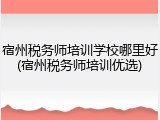 宿州税务师培训学校哪里好(宿州税务师培训优选)