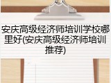 安庆高级经济师培训学校哪里好(安庆高级经济师培训推荐)
