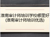 淮南审计师培训学校哪里好(淮南审计师培训优选)