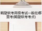 鹤壁软考高级考试一般在哪里考(鹤壁软考考点)